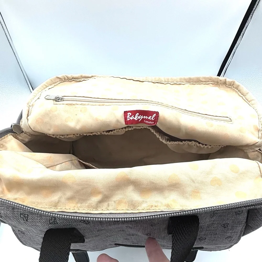 Babymel Robyn Convertible Backpack Diaper Bag, Gray Origami Heart, One Size